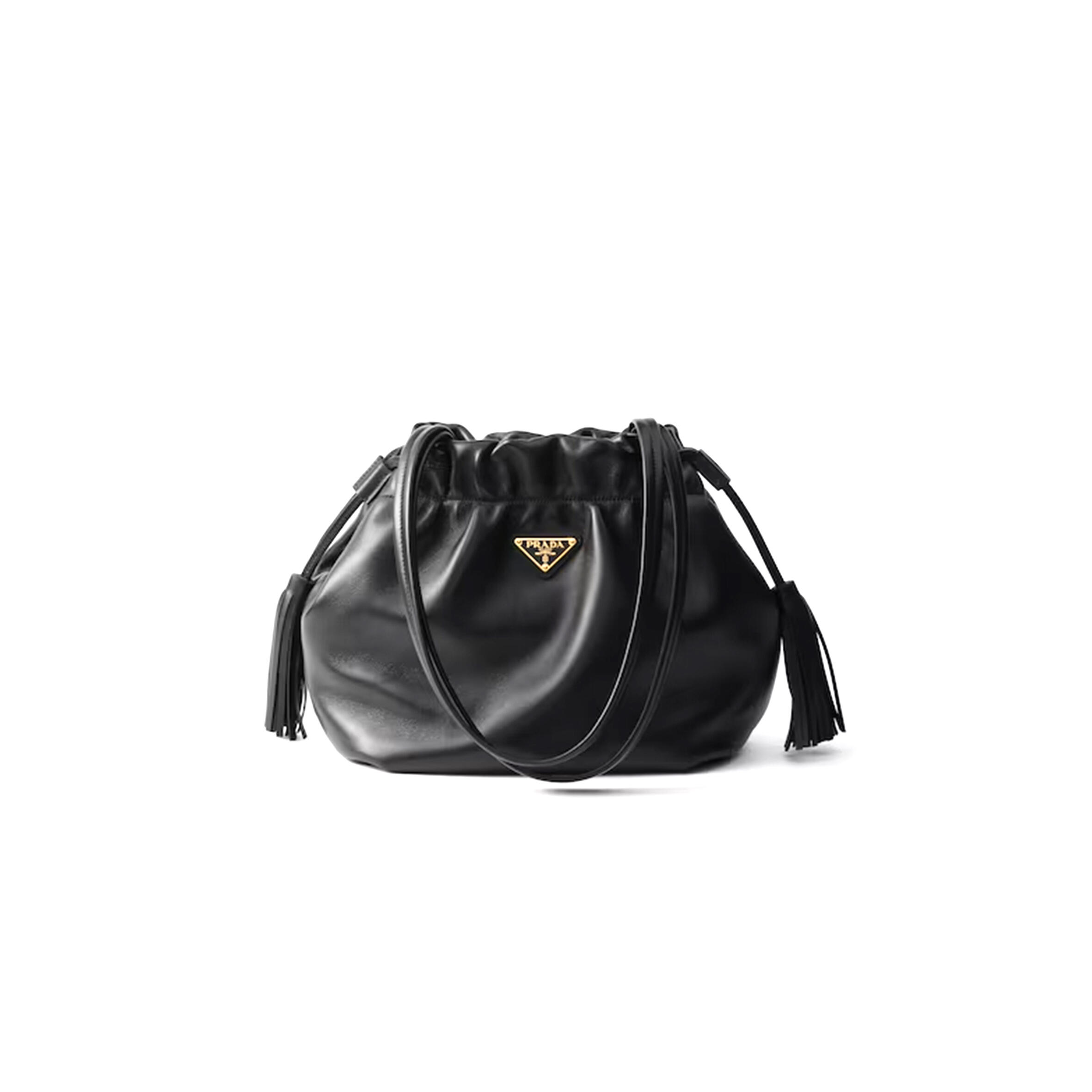 PRADA BLACK NAPPA LEATHER SHOULDER BAG 1BG541 (25*24*11cm)